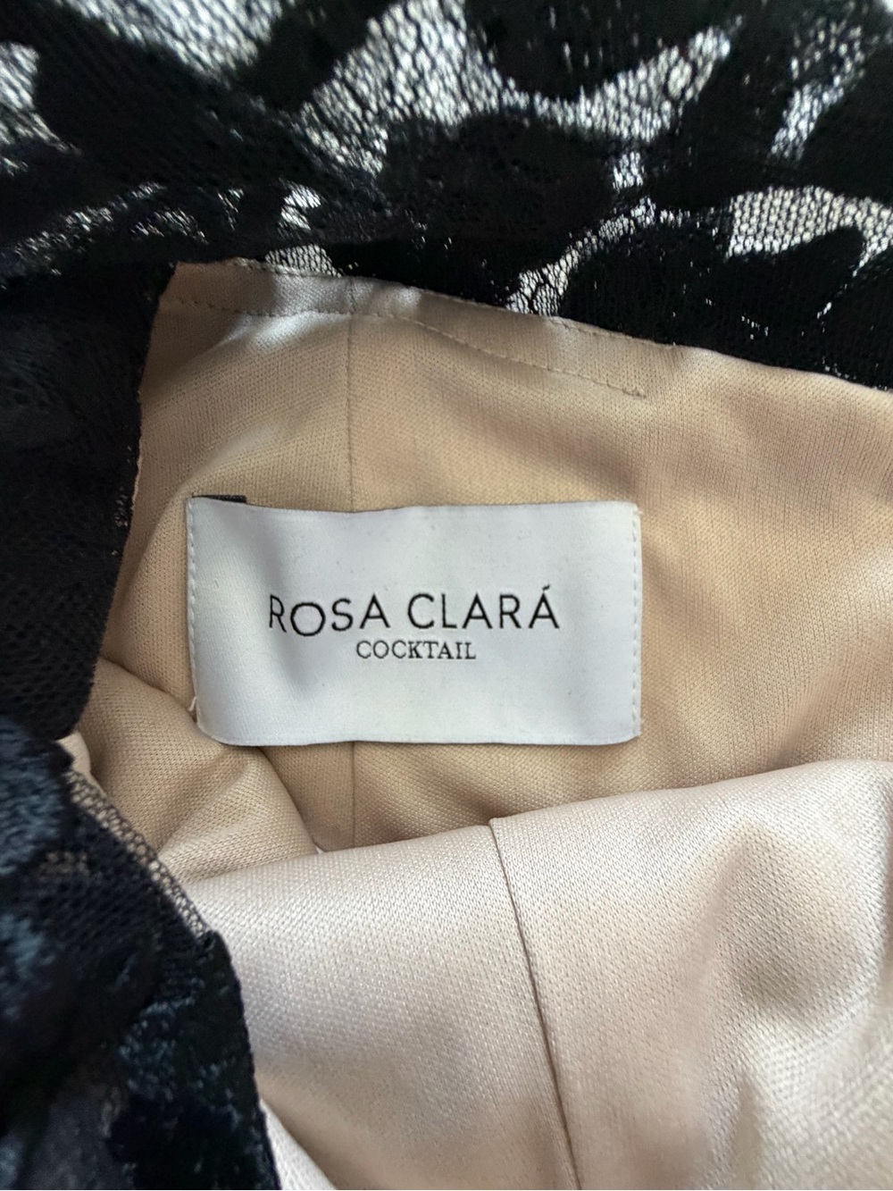 Rosa Clará Black Floral Lace Gown - Sleeveless Halter Neck Formal Dress Size 12 - Picture 14 of 16